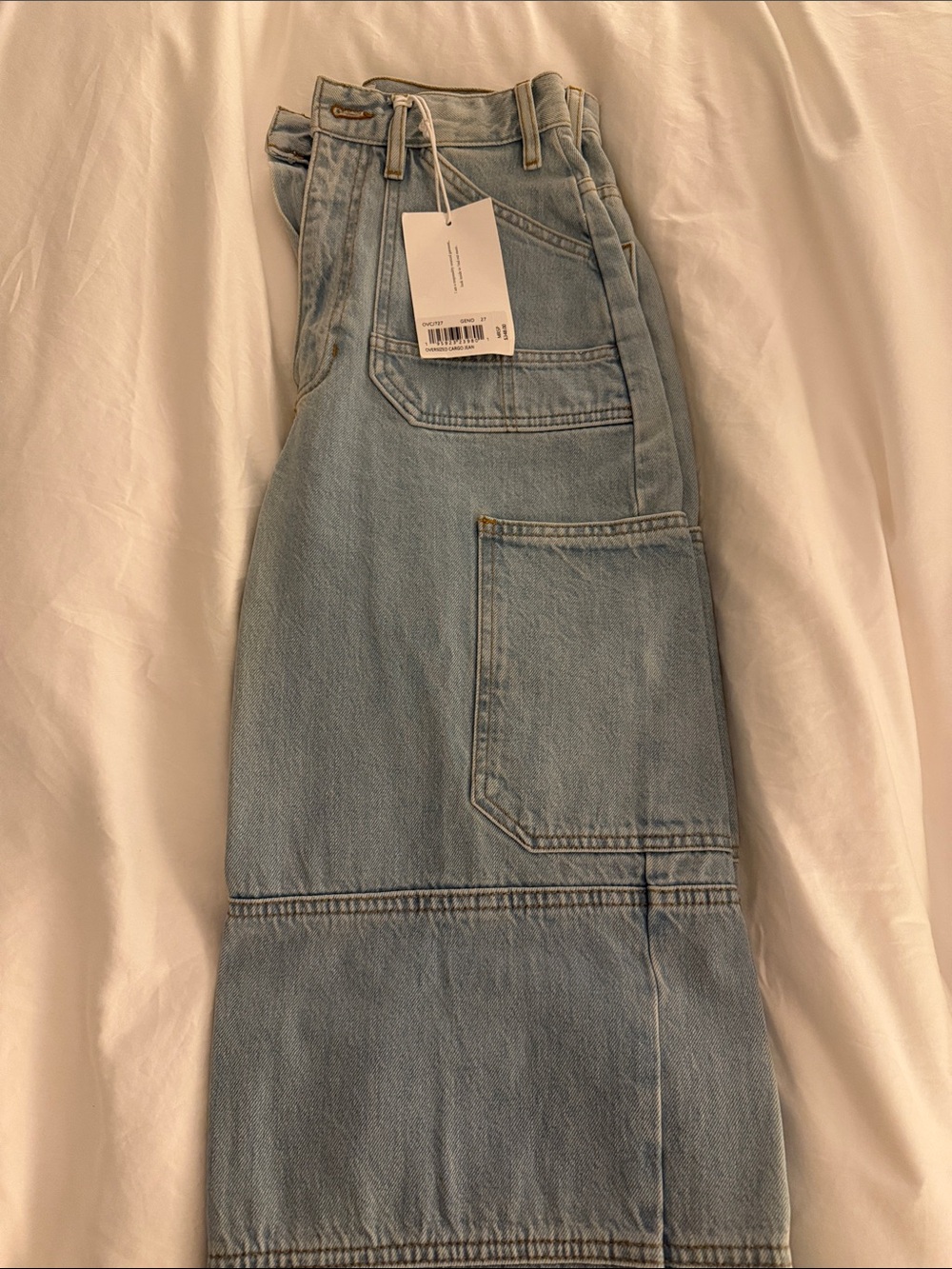 Frame Denim Light Blue Oversized Cargo Jeans BRAND NEW